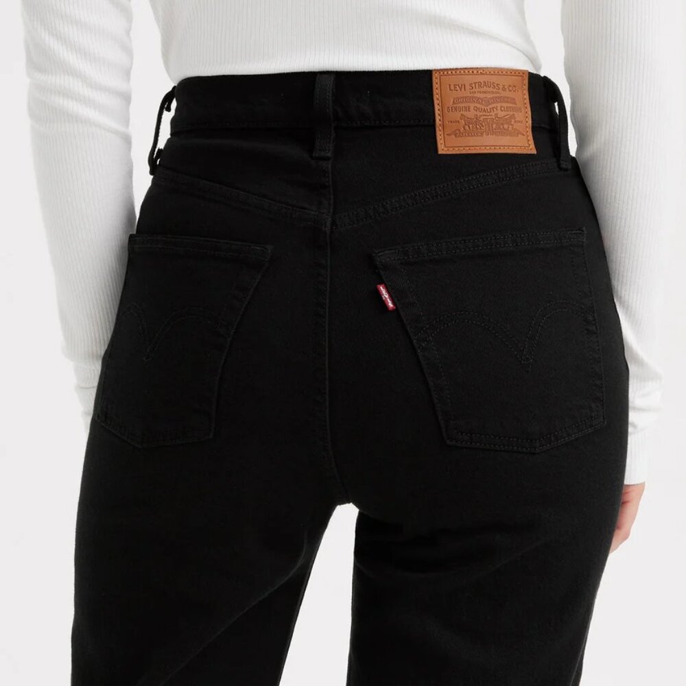 Levi’s ribcage high waist wide leg jeans size 27 black